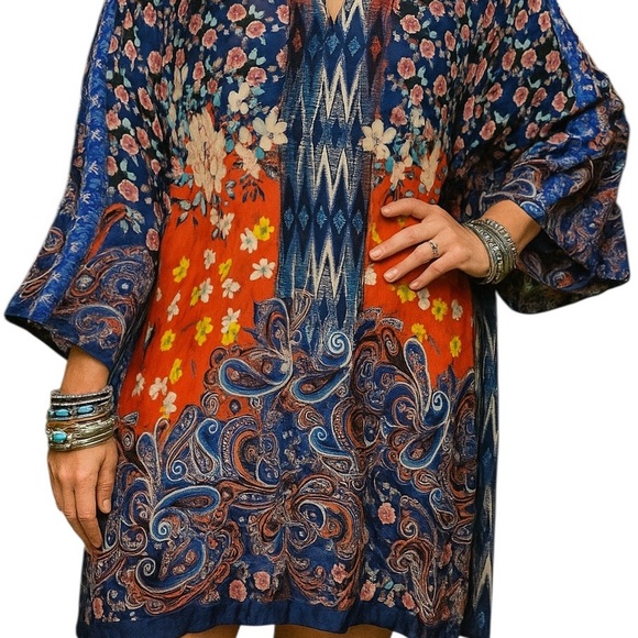 Johnny Was Lunamo Mandy  silk dress NWT RARE - Picture 7 of 14